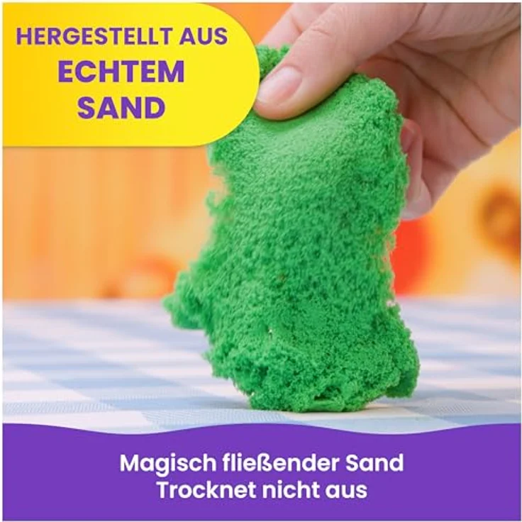 Spin Master Kinetic Sand Squish Pizza Set, Kreativset zur Förderung von Feinmotorik und Kreativität, inkl. Förmchen für individuelle Beläge – Bild 8