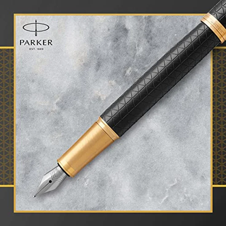Parker IM Füller | Premium Black | Füllfederhalter mit mittlerer Feder | blaue Tinte | Geschenkbox - Preisvergleich – Bild 4