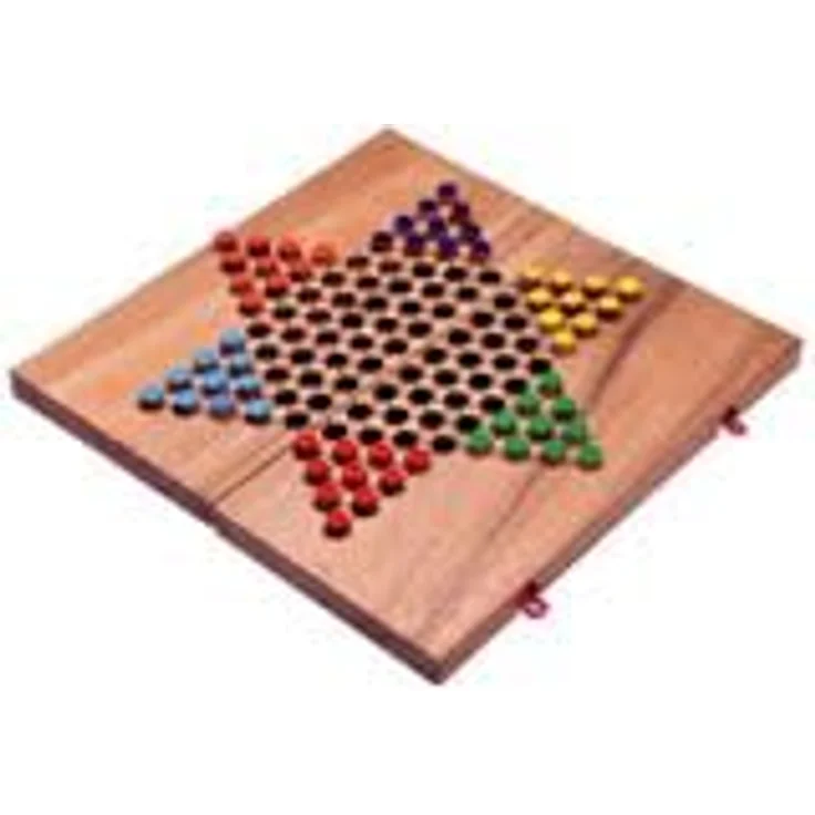 Logoplay Halma Gr. L, Brettspiel für 2 bis 6 Spieler, hochwertiges Samena-Holz, inkl. Stoffbeutel, Spielfeld 26 x 27 cm, 6 x 10 Spielstecker – Bild 2