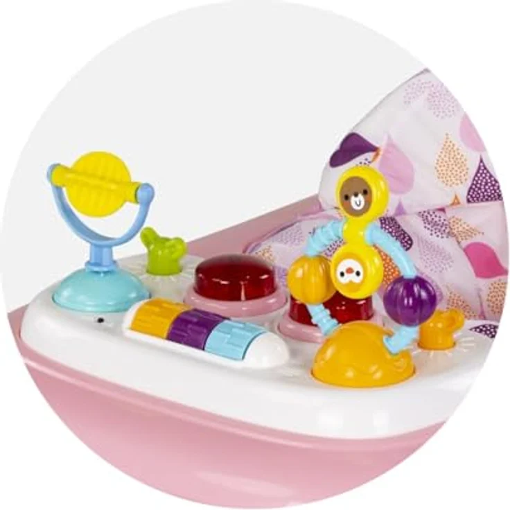 Chipolino Lauflernhilfe Baby Steps mit Musik Spielpanel, klappbar, 360° drehbare Vorderräder, rosa – Bild 4