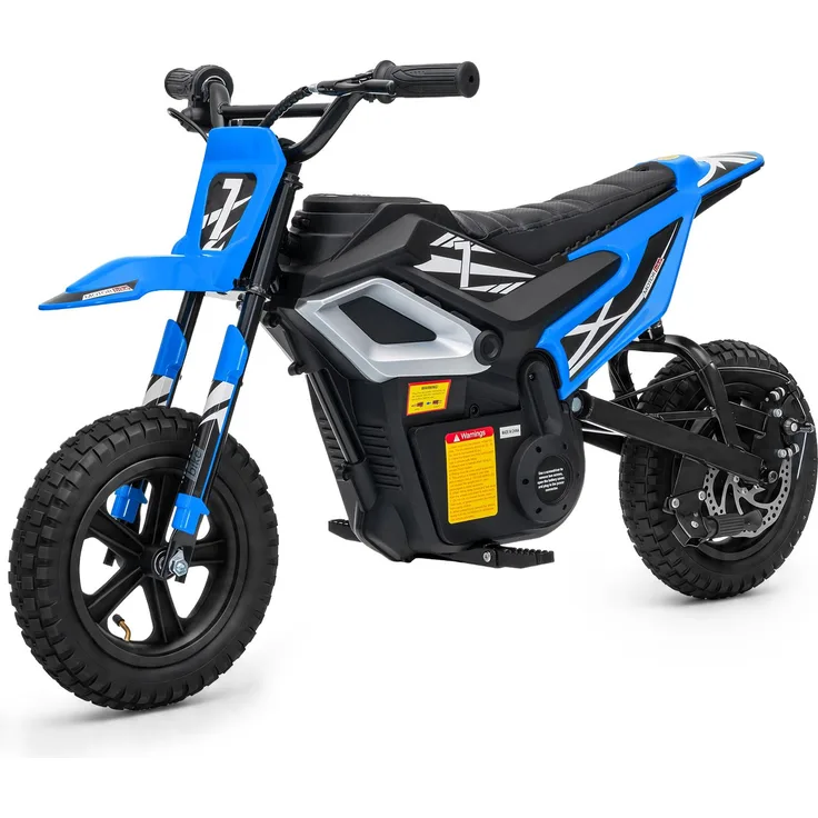 FCH Elektrisches Kindermotorrad, 24 V, 7 Ah, mit Ledersitz und 250-W-Antrieb, Blau