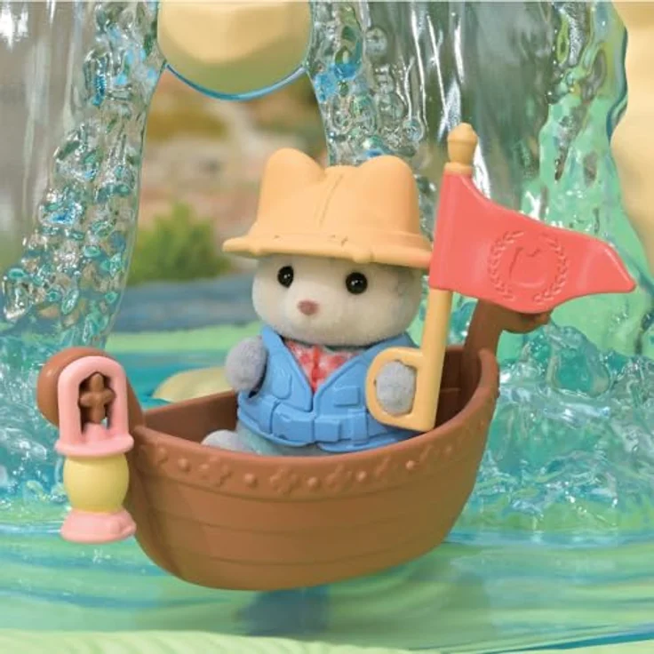 Sylvanian Families 5762 Abenteuerspielplatz Wasserfall, Spielset mit Husky Babyfigur, Aufzug und Seilrutsche, Spielzeug für Kinder ab 3 Jahren – Bild 5