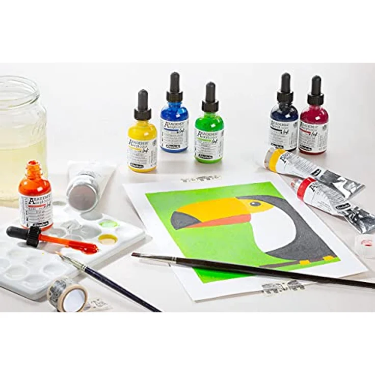 Schmincke AKADEMIE Acryl color INK, Ultramarinblau, 50 ml, pigmentierte Acryltinte für Malen, Schreiben und Airbrush – Bild 5
