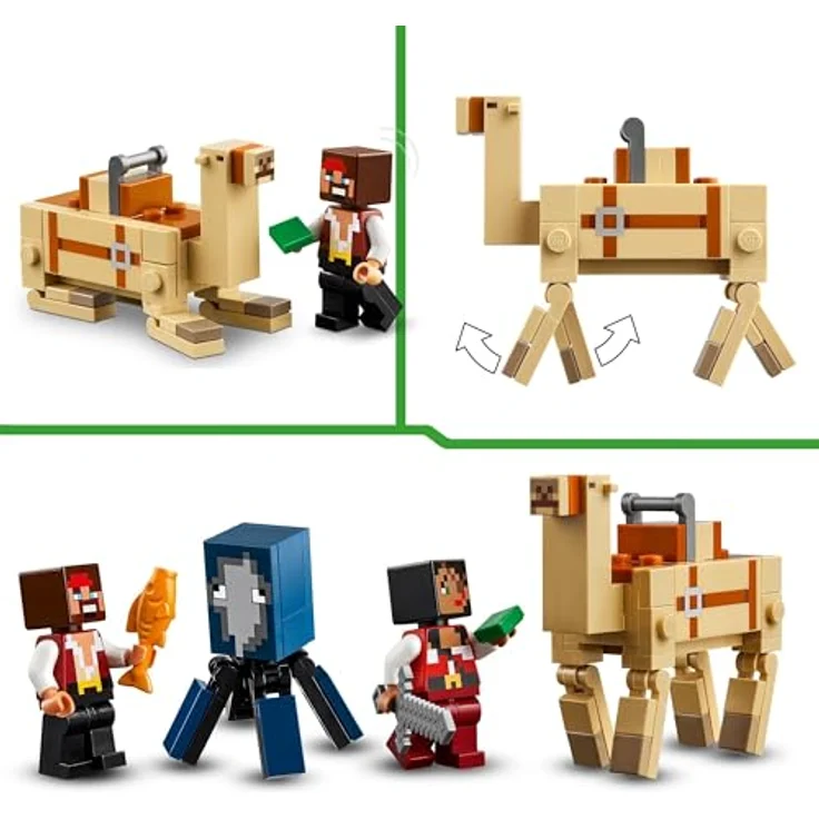LEGO Minecraft Die Piratenschiffreise, Spielzeug-Schiff mit Piratenfiguren, Tintenfisch und Kamel, Bauspielzeug für Rollenspiele, Geschenk für Jungen und Mädchen ab 8 Jahren 21259 – Bild 4