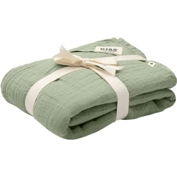 Bibs Muslin Swaddle Pucktücher, Wickeltuch, Decke für Neugeborene, Tragetuch, 100% Bio-Baumwolle, 120x120 cm, Sage