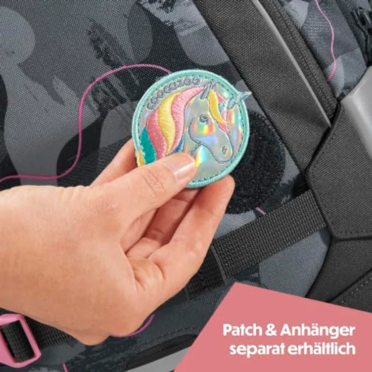 coocazoo Schulrucksack Mate „Bubble Brush”, grau-rosa, ergonomischer & anpassbarer Tornister, höhen- & größenverstellbar, mit Brustgurt & Hüftgurt, ab der 3. Klasse – Bild 5