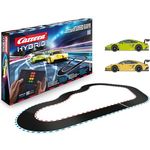 Carrera HYBRID Speedway to Hell I Rennspaß der neuen Generation - Legendäre Rennboliden Porsche 911 GT3 R im Maßstab 1:50 - Hybrid Technologie mit KI-Unterstützung - Steuerung per Smartphone-App, rot und schwarz