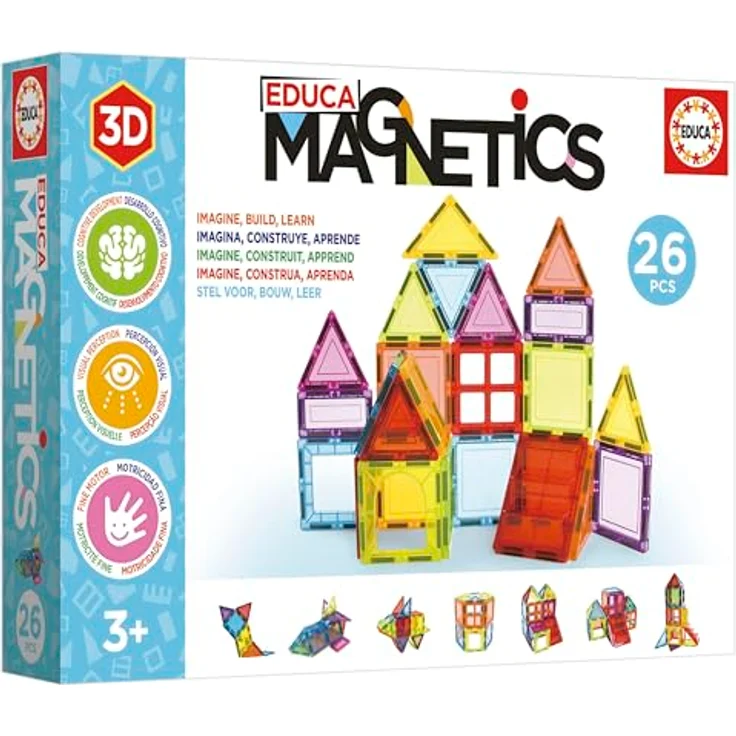 Educa Magnetic 42-teiliges Magnetbaukasten-Set, STEM-Spielzeug für Kinder ab 3 Jahren, sicher und einfach zu verwenden – Bild 5
