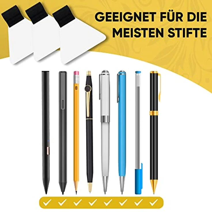 LifeDesign Stifthalter, Stiftschlaufe, selbstklebend für Notizbuch, Kalender, Klemmbrett, schwarz, transparentes Pad, 3 Stück – Bild 3