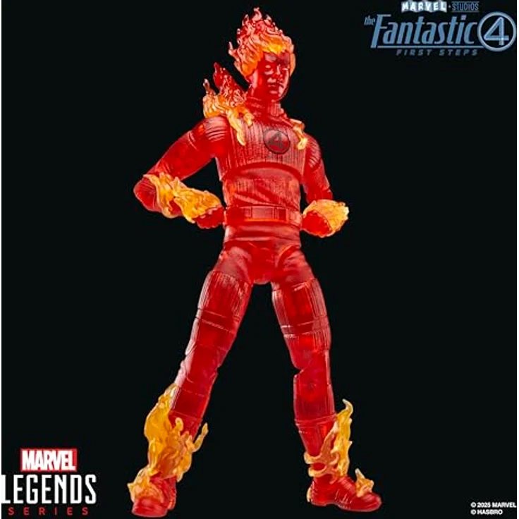 Hasbro The Fantastic Four: First Steps Marvel Legends Actionfigur Human Torch, 15 cm, vollbeweglich mit 2 austauschbaren Händen – Bild 4