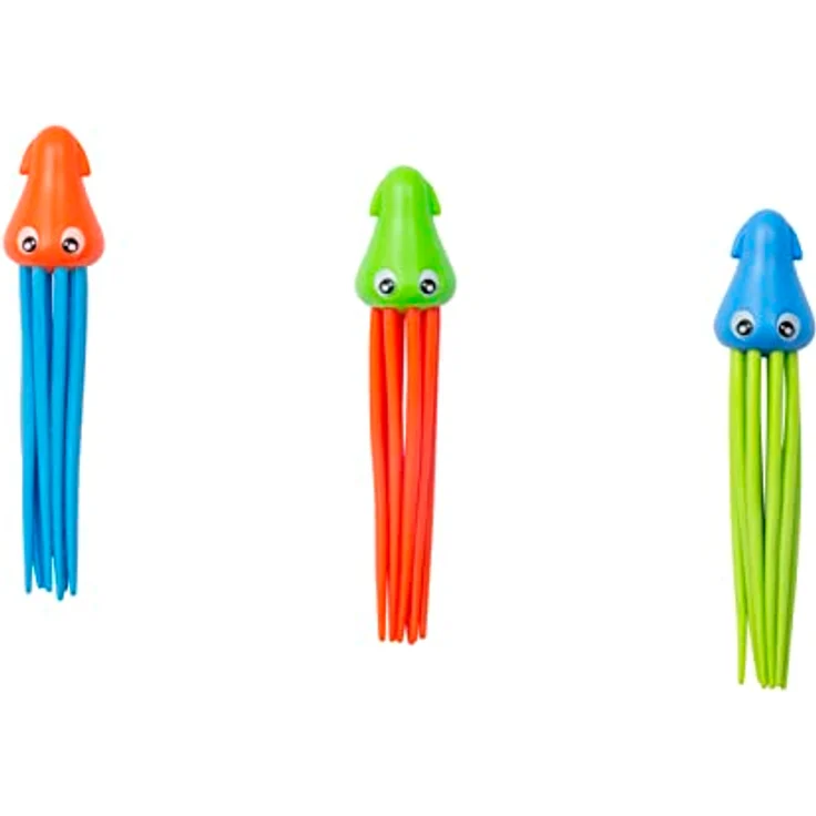 Bestway Speedy Squid Tauchfiguren-Set, 3er-Set in Tintenfischform, empfohlen von Schwimmlehrern, für Kinder ab 3 Jahren, fördert Hand-Augen-Koordination und räumliches Denken – Bild 1