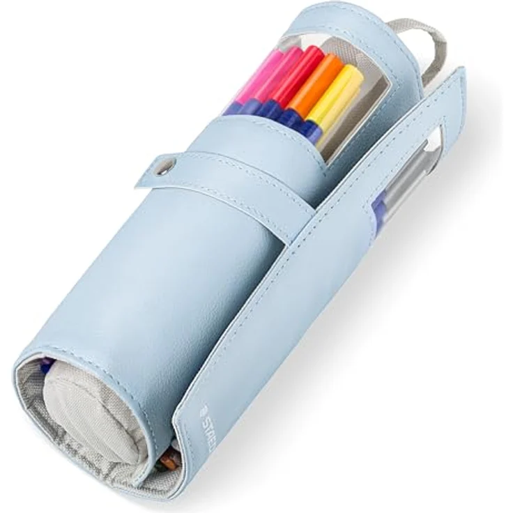 STAEDTLER Federtasche Fasermaler triplus color, gefüllt mit 20 sortierten Farben, Lederoptik, hellgraues Futter, 600D Polyester – Bild 2