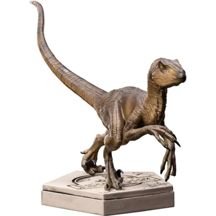 Iron Studios Jurassic Park - Velociraptor B - Detailreiche Resin Statue mit Logo-Base, 9 cm hoch – Bild 1