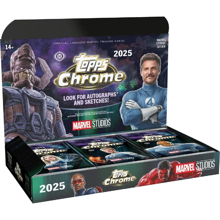 Topps Chrome Marvel Studios 2025, Hobby Box für Sammelkarten mit exklusiven Sammlerstücken