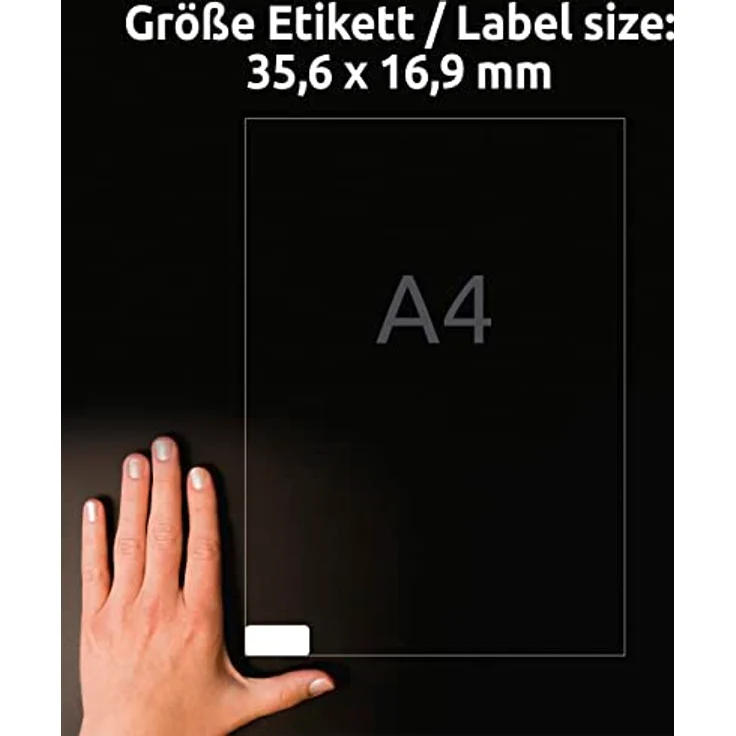 AVERY Zweckform L4732REV-25 Universal Etiketten (2.000 plus 400 Klebeetiketten extra, 35,6x16,9mm auf A4, wieder rückstandsfrei ablösbar/abziehbar, bedruckbar, selbstklebende Aufkleber) 30 Blatt, weiß – Bild 4
