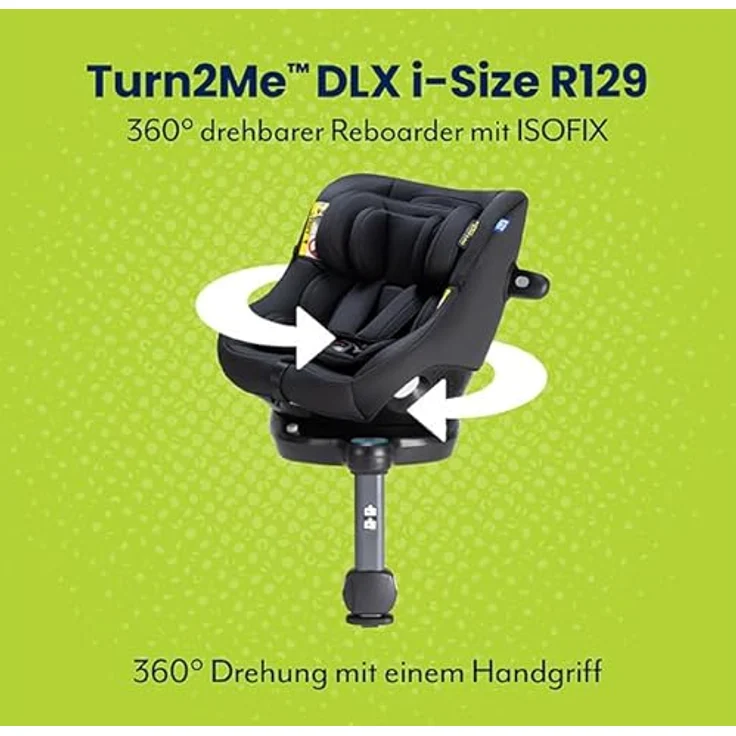 Graco Reboarder-Kindersitz Turn2Me DLX i-Size inkl. Isofix-Basis - Midnight, 360° drehbar, ab Geburt - 4 Jahre – Bild 4