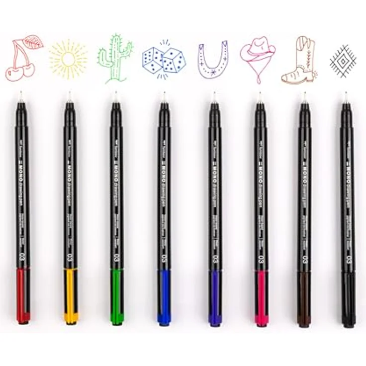 Tombow MONOdrawing Fineliner lila 0,35 mm, präziser Filzstift mit wasserfester Tinte und Clip – Bild 7