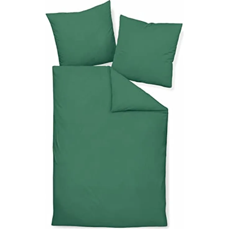 Janine Design Mako-Soft-Seersucker Bettwäsche-Garnitur Piano 0125 Farbe waldgrün Größe 135x200 + 80x80cm
