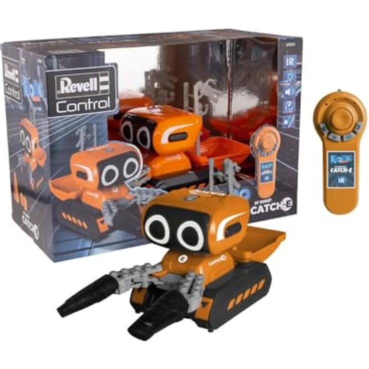 Revell RC, Catch-E Programmierbarer Roboter mit Vorwärts-, Rückwärts- und Drehbewegungen, Greiffunktion per Einhand-IR-Fernsteuerung, 32 cm, Ideal für Kinder ab 6 Jahren