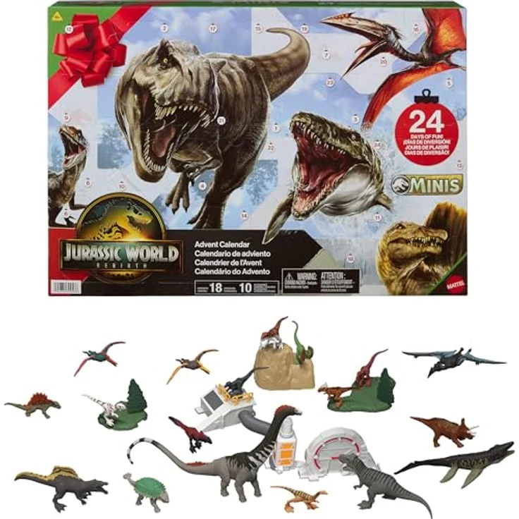 Jurassic World Wild Roar Adventskalender, Spielzeugfigur 30cm, mehrfarbig für Kinder ab 4 Jahren – Bild 1
