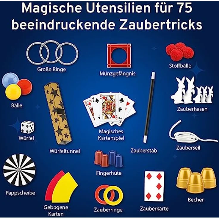 Kosmos Zauberkasten Die Zauberschule Magic - Gold Edition DFI, 75 Zaubertricks für Kinder ab 8 Jahren mit Video-Tutorials und bebilderter Anleitung – Bild 3