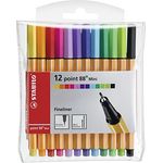 Fineliner - STABILO point 88 Mini - 12er Pack - mit 12 verschiedenen Farben