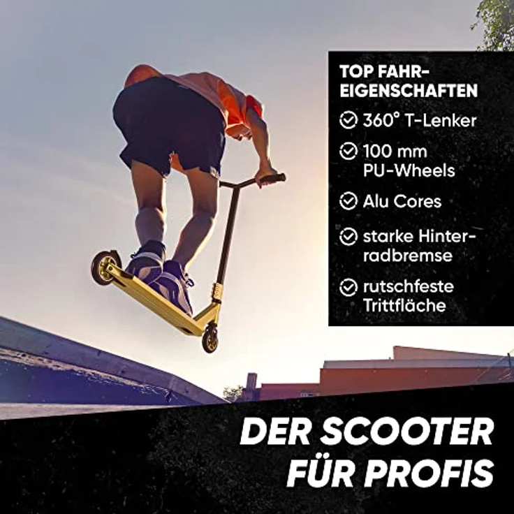 Apollo Stunt Scooter - Star Pro | HighQuality eloxierter Profi Stuntroller | Kinder, mit ABEC 9 Kugellagern, 100mm Wheels | Stunt Scooter Erwachsene Version |Trick Roller für Teenies – Bild 3