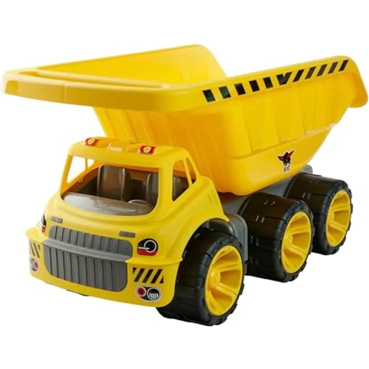 BIG Spielwarenfabrik 800054820 BIG Power Worker Kipp-Lastwagen, 12,8 Liter Ladefläche, gelb – Bild 1