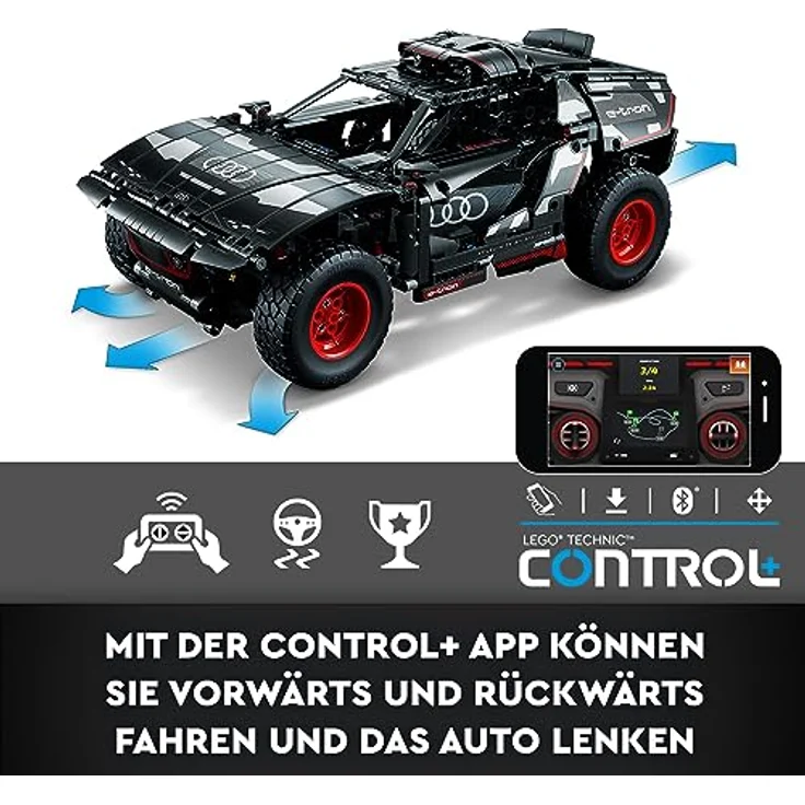 LEGO Technic Audi RS Q e-tron, ferngesteuertes Rallye-Auto-Spielzeug, Dakar-Rallye-Geländewagen, App-gesteuerter RC mit Control+, Geschenk für Jungen, Mädchen und Fans ab 10 Jahren zum Bauen 42160 – Bild 5