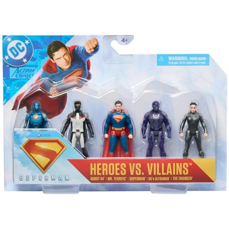 DC Comics Superman - Geschenkset mit 5 Action-Figuren, 8 cm, kompatibel mit "Festung der Einsamkeit", Spielzeug für Kinder ab 4 Jahren