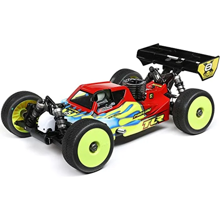 TEAM LOSI RACING 1/8 8IGHT-X/E 2.0 Combo 4X4 Nitro/Electric Race Buggy Kit, mit Center Diff Setup und aktualisiertem Elektronikfach, in neonblauer Farbe – Bild 2