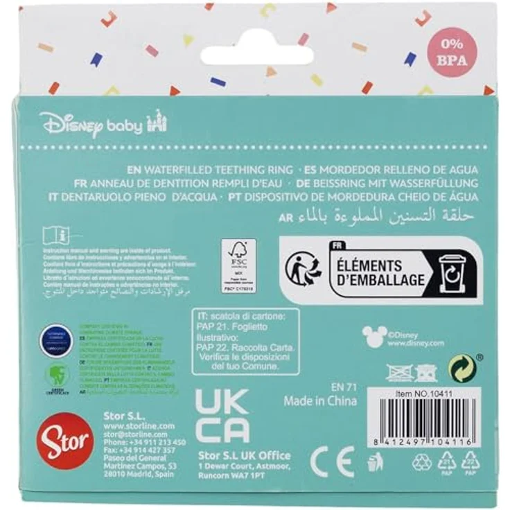 Disney Mickey Mouse Beißring, wassergefüllter Kühlring für Zahnungsphase, mehrfarbig, 3 × 18,8 × 15 cm – Bild 4