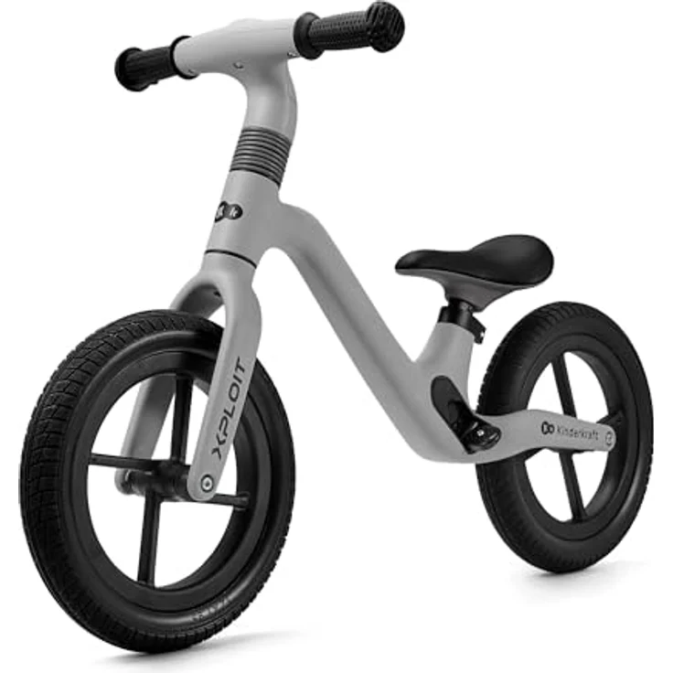 kk Kinderkraft XPLOIT Laufrad, Lernlaufrad mit verstellbarem Lenker und Sattel, 12 Zoll PU Räder, für Kinder ab 80 cm, grau – Bild 1