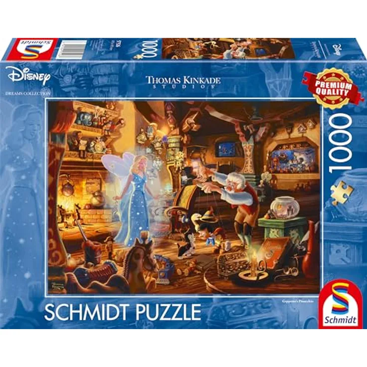 Schmidt Spiele Thomas Kinkade 57526, Disney, Geppettos Pinocchio, 1000 Teile Puzzle, bunt [Exklusiv bei Amazon]
