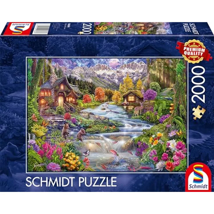Schmidt Spiele 58868 Flussidyll in den Bergen, 2000 Teile Puzzle, Mehrfarbig