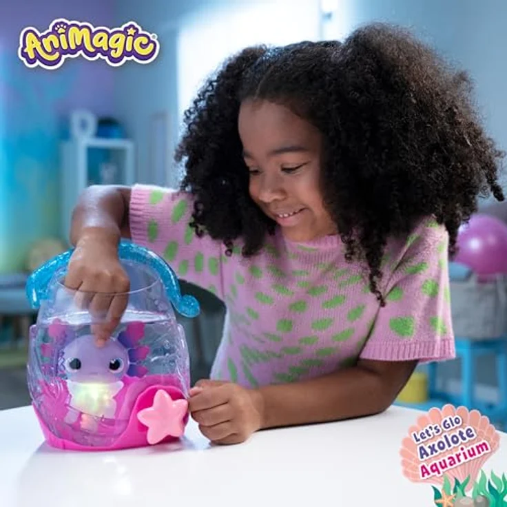 Goliath Animagic Doppel-Axolotl-Packung, 2 Plüschtiere im Blasen-Aquarium, Rosa/Lila, ab 4 Jahren – Bild 3