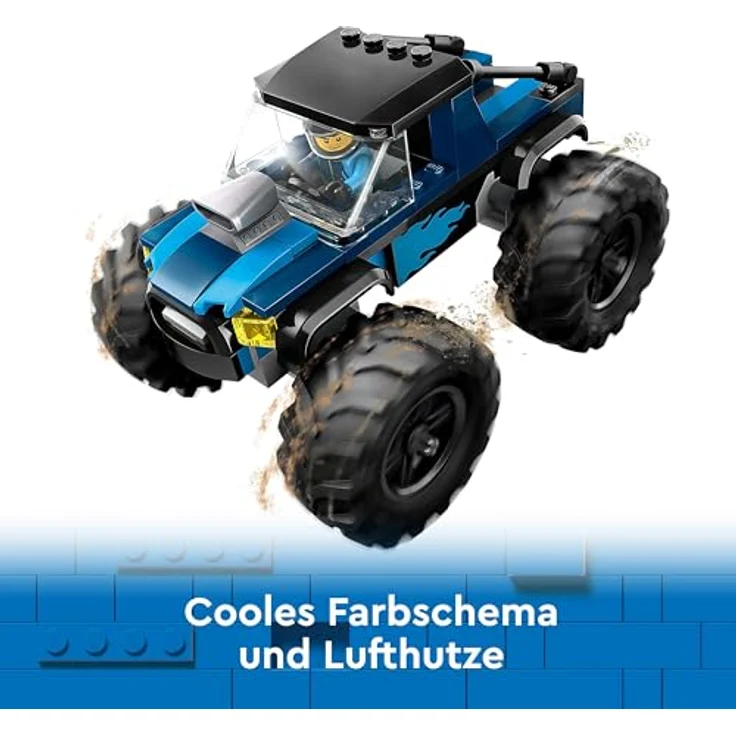 LEGO City Blauer Monstertruck, Offroad-Auto-Spielzeug, Fahrzeug-Set mit Rennfahrer-Minifigur, fantasievolles Rennauto-Spielzeug, lustiges Geschenk für Jungs und Mädchen ab 5 Jahren 60402 – Bild 4