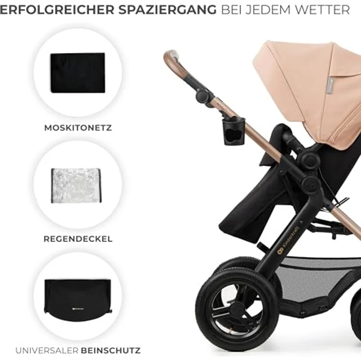 KinderKraft 4in1 Moov 2 Air, multifunktionaler Kinderwagen mit umwandelbarem Sitz, inkl. RWF Mink Pro i-Size Kindersitz und Zubehör – Bild 17