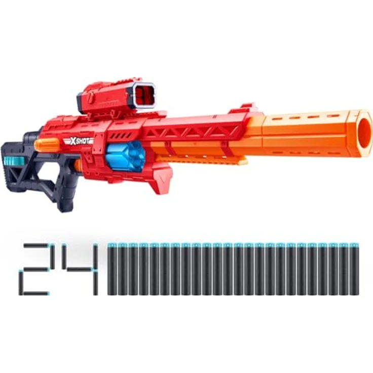Zuru X-Shot Ranger X8 24 Dartgewehr, Blaster mit 27 m Reichweite, 8 Darts in Sekundenschnelle, 24 Dartpfeile mit Air Pocket-Technologie – Bild 1