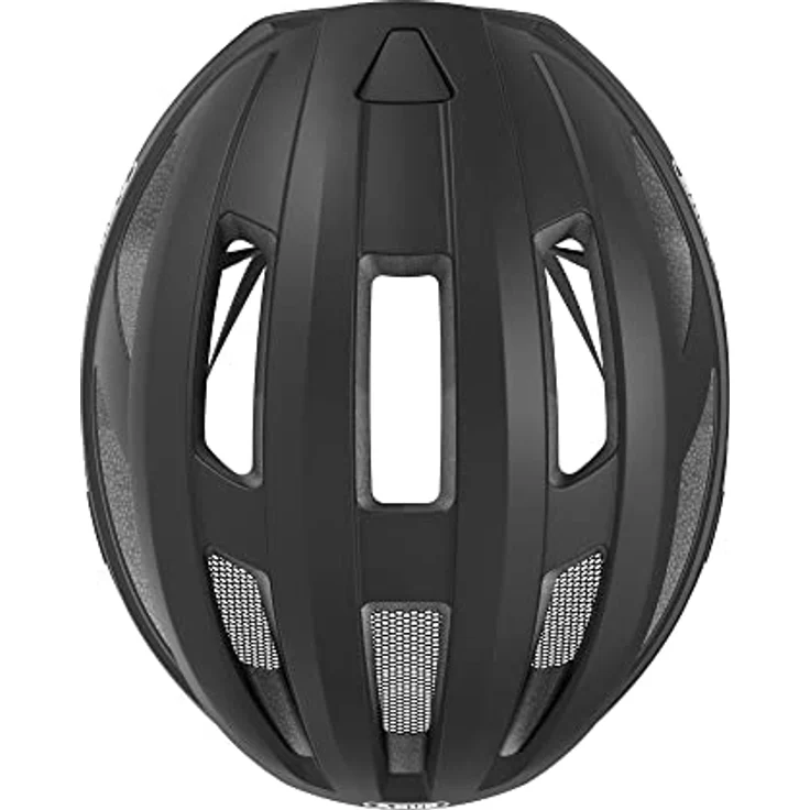 ABUS Rennradhelm Macator - Sportiver Fahrradhelm für Einsteiger - auch Zopfträger - Damen und Herren - Schwarz Matt, Größe L, L (58-62 cm​) – Bild 4
