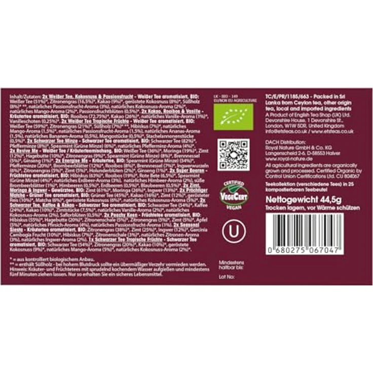 English Tea Shop ETS - BIO Tee Adventskalender 2026 "Christmas Countdown", roter Adventskalender mit 25 Teebeuteln – Bild 6