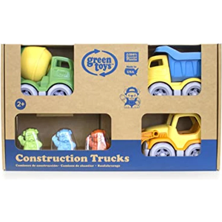 Green Toys 8601209 Baufahrzeuge mit Figuren, Spiel-Set, nachhaltiges Spielzeug für Kinder ab 24 Monaten, Mehrfarbig – Bild 2