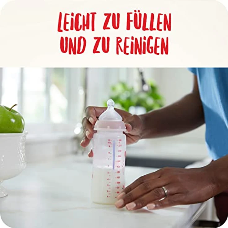 NUK Perfect Start First Choice+ Babyflaschen-Set | 0–6 Monate | 4 x Flaschen mit Temperaturkontrolle, Schnuller, Flaschenbürste & mehr | BPA-frei | Herz (neutral) | 10 Stück – Bild 7