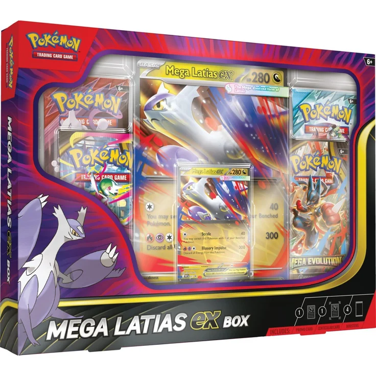Nintendo Pokémon TCG: Mega Latias ex Box, spielbare Foil-Promokarte und übergroße Lenticular-Karte, inklusive 4 Boosterpacks – Bild 1