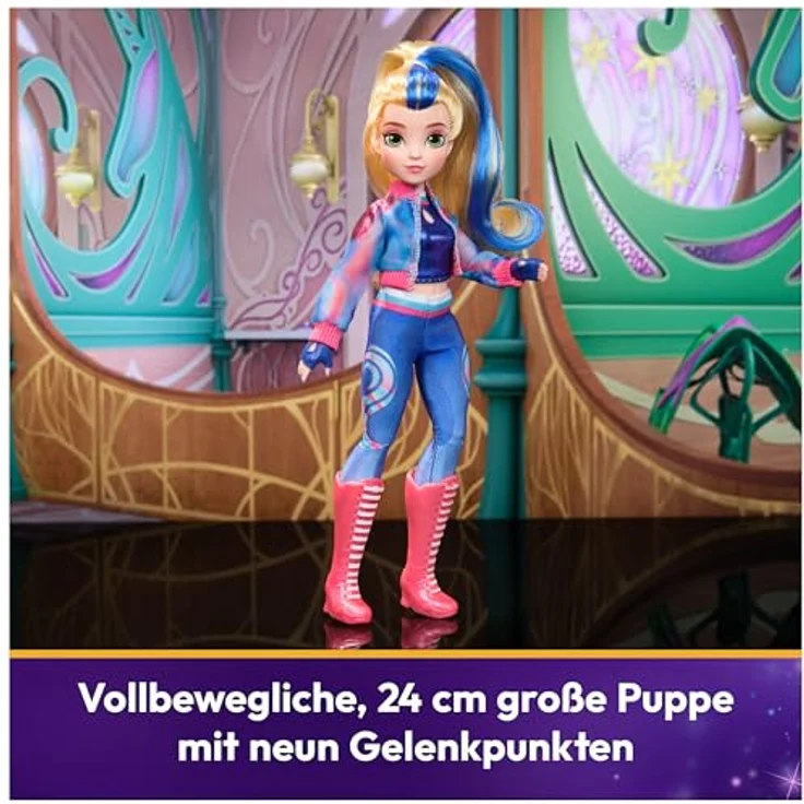 Spin Master Anziehpuppe Unicorn Academy - Fashion Doll - Isabel, 24 cm große Ankleidepuppe mit original Reit-Outfit und 9 Bewegungspunkten, blond mit blauer Strähne – Bild 3