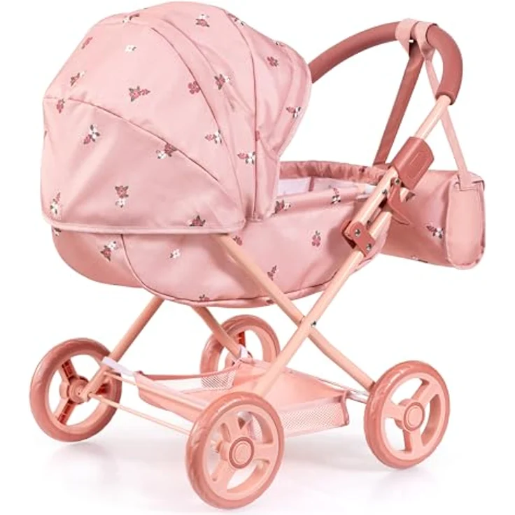 Bayer Design Puppenwagen Cosy, faltbar mit Decke, Kissen und Tasche für Puppen bis 46 cm, trendiges Design 63x34x58 cm – Bild 3