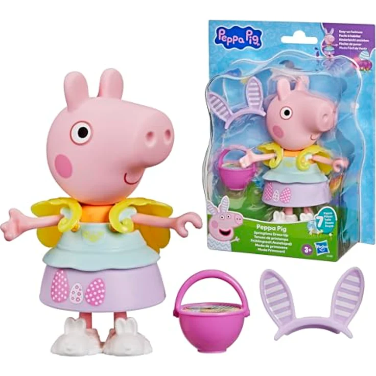 Peppa Pig PEP Peppa Wutz Frühlingszeit Anziehspaß, Anziehfigur-Set mit 15 cm Figur und 6 frühlingshaften Accessoires, geeignet ab 3 Jahren – Bild 2