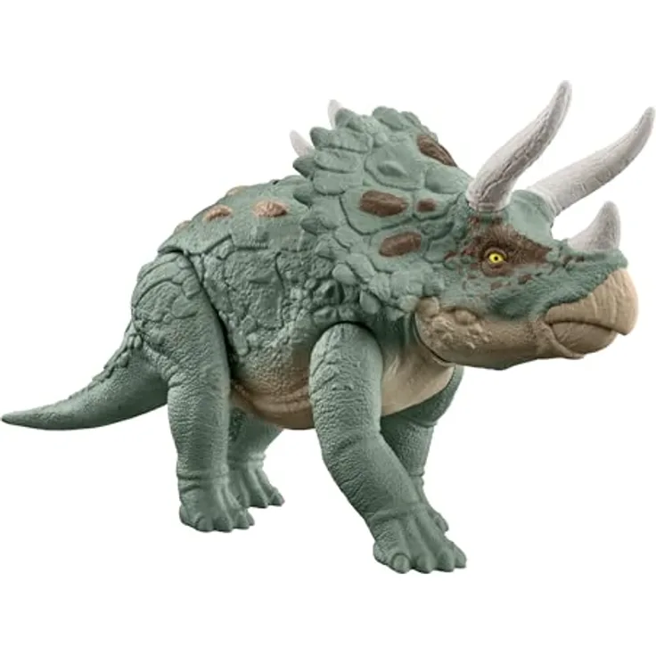 Mattel Jurassic World HTK79 Kinderspielzeugfigur, Gigantic Tracker Dinosaurier mit Angriffsbewegungen, 35,5 cm lang, 18 cm hoch, Augmented Reality-fähig