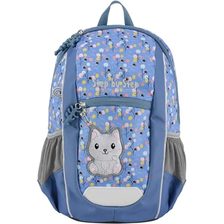 Step by Step Rucksack-Set KIGA Maxi „Cat Momo“, ergonomisch mit separatem Innenfach, für Kita, Kindergarten & Freizeit, 10 l, blau-lila – Bild 1