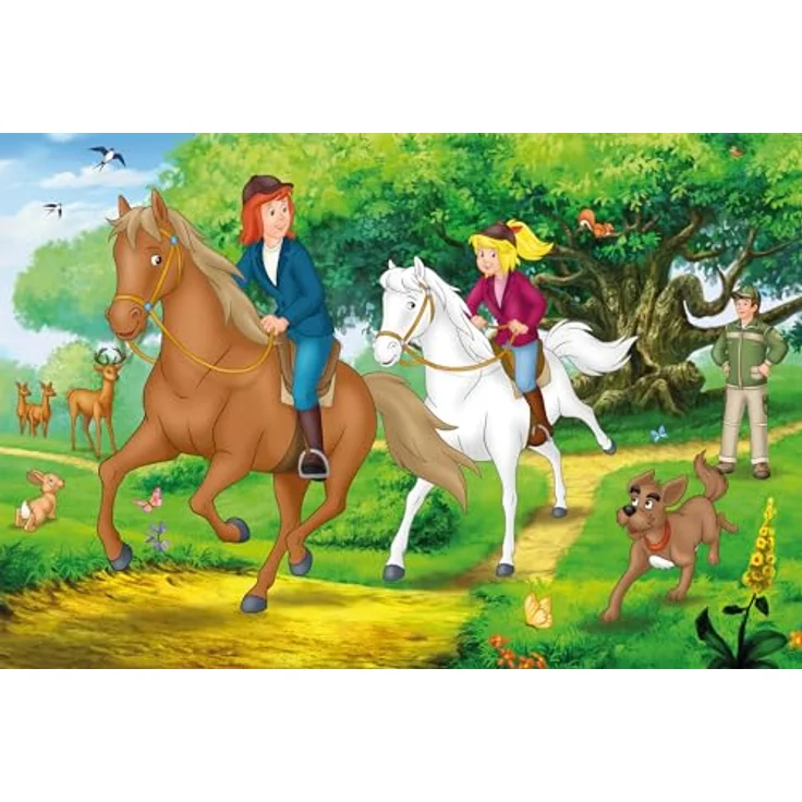 Schmidt Spiele 55609 Bibi und Tina Puzzle im Metallkoffer, 4 Kinderpuzzle mit 2x100 und 2x150 Teilen, bunt, exklusiv bei Amazon – Bild 5